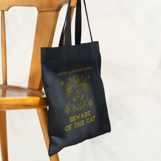 BEWARE OF THE CAT TOTE BAG - TB003