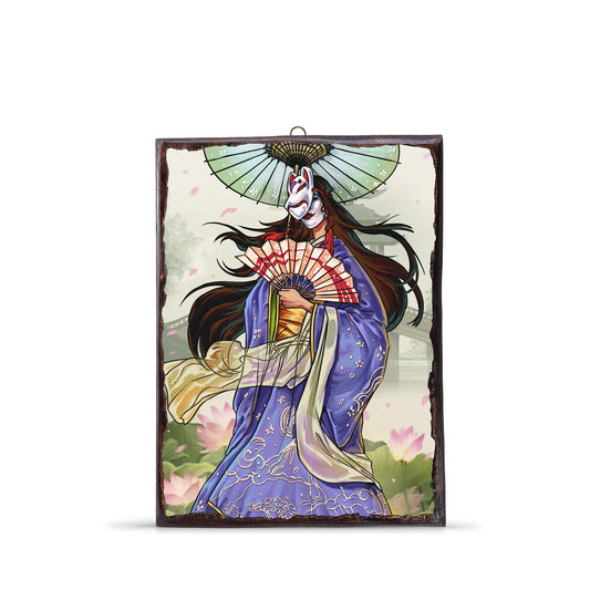 KITSUNE MYSTICAL DANCE WOODEN FRAME - WF156