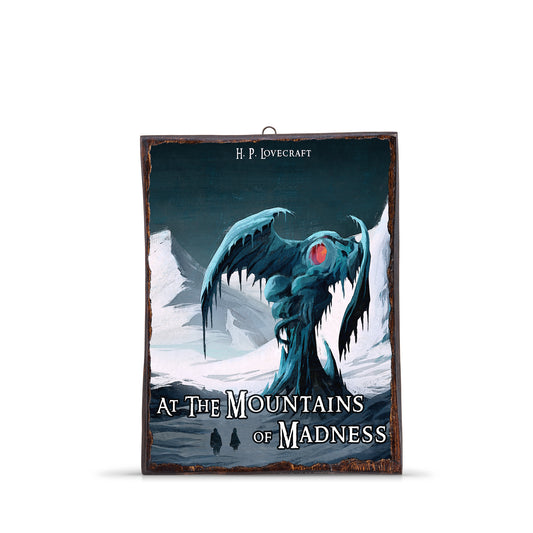H.P LOVECRAFT AT THE MOUNTAINS OF MADNESS WOODEN FRAME - WF162