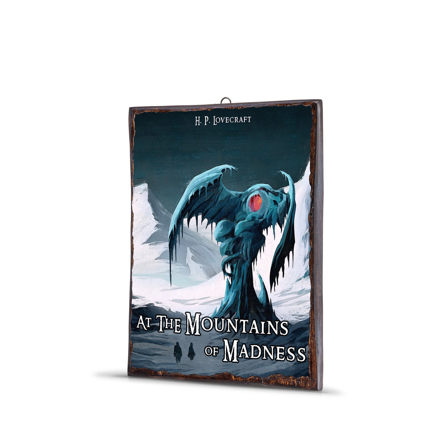 H.P LOVECRAFT AT THE MOUNTAINS OF MADNESS WOODEN FRAME - WF162
