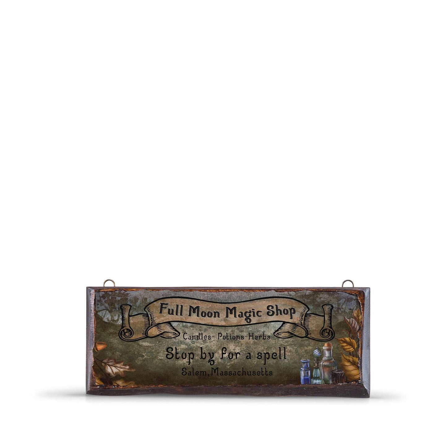 FULL MOON MAGIC SHOP WOODEN SIGN-WS009 - Apnoia