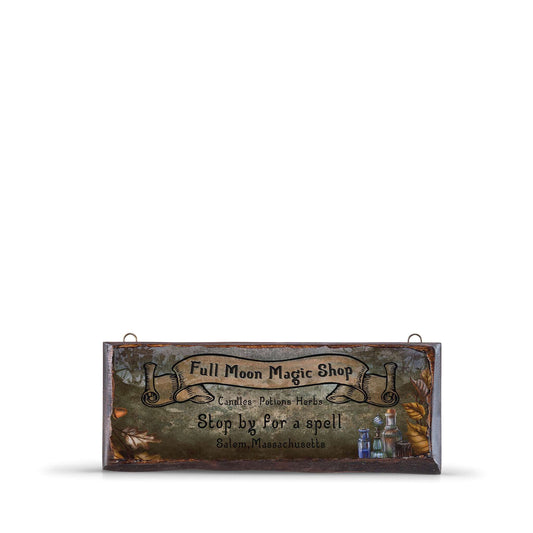 FULL MOON MAGIC SHOP WOODEN SIGN-WS009 - Apnoia