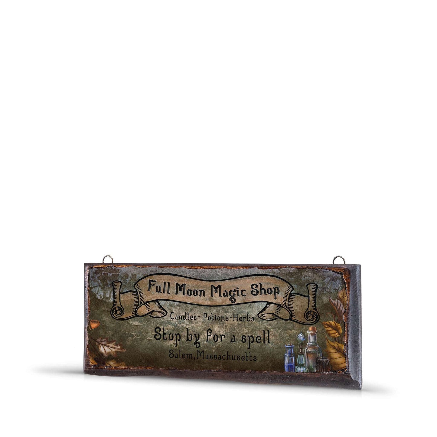 FULL MOON MAGIC SHOP WOODEN SIGN-WS009 - Apnoia