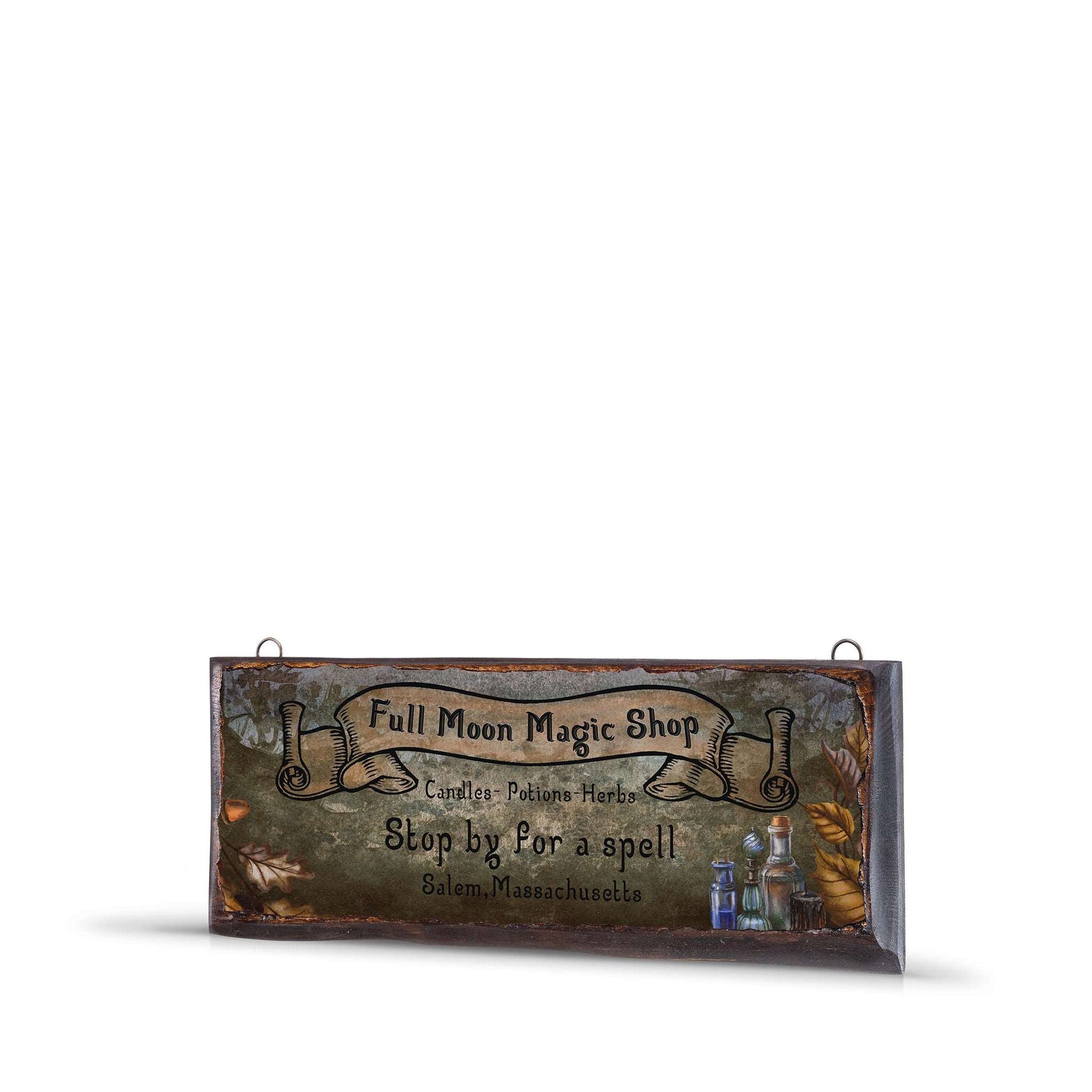 FULL MOON MAGIC SHOP WOODEN SIGN-WS009 - Apnoia