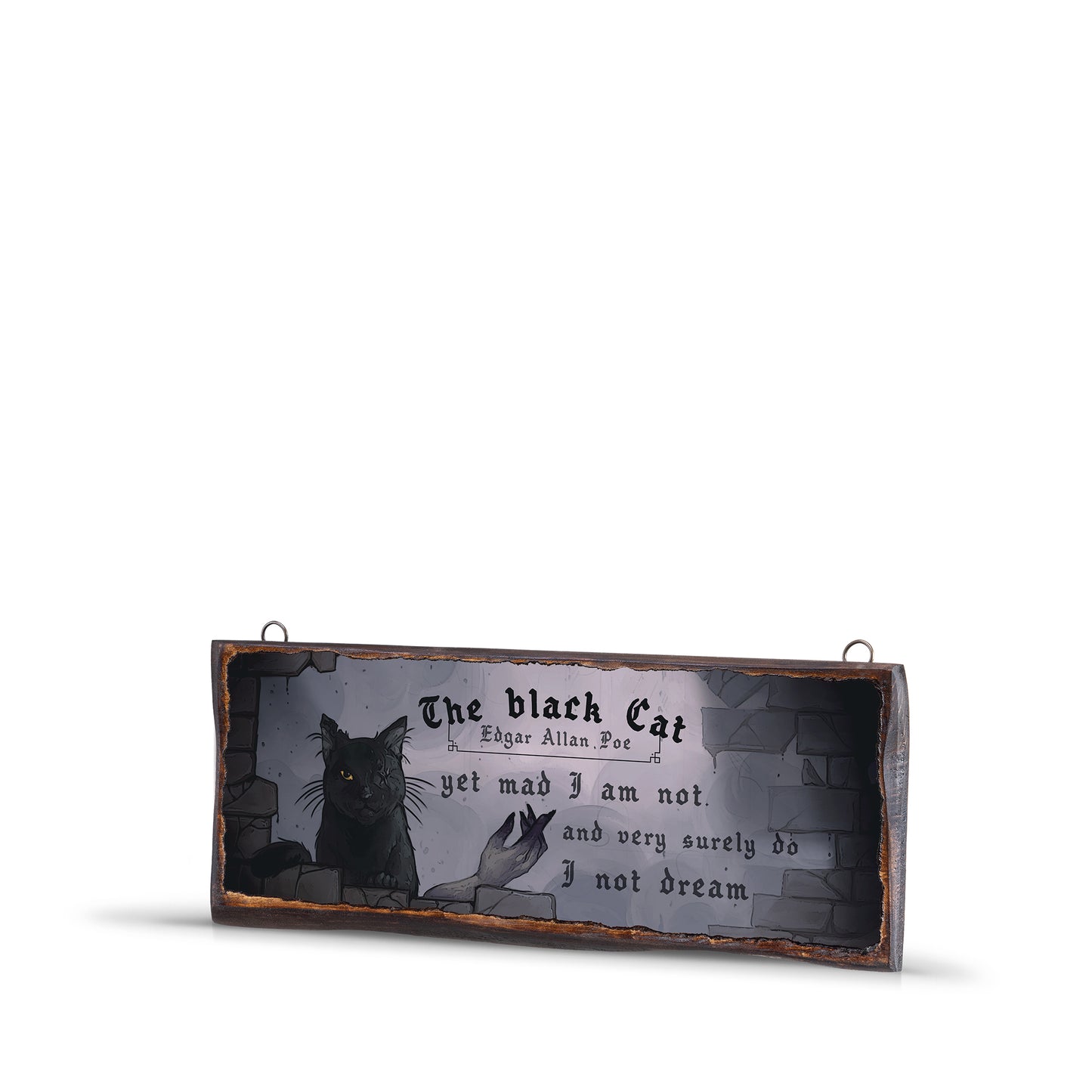 THE BLACK CAT EDGAR ALLAN POE WOODEN SIGN - WS016