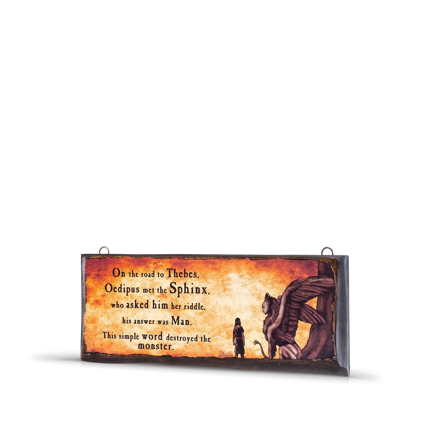 OEDIPUS AND SPHINX WOODEN SIGN-WS017 - Apnoia