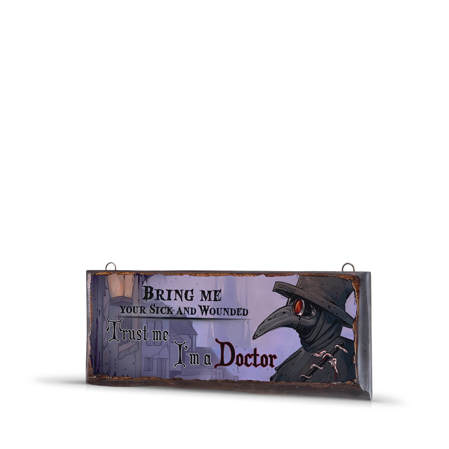 PLAGUE DOCTOR WOODEN SIGN - WS024