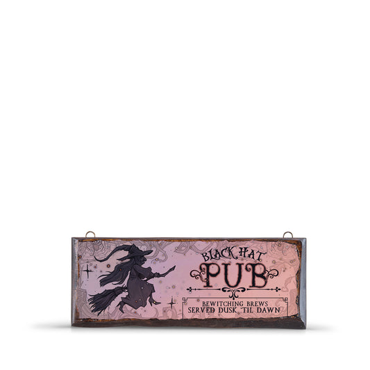 BLACK HAT PUB WOODEN SIGN - WS026