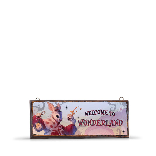 WELCOME TO WONDERLAND WOODEN SIGN - WS033