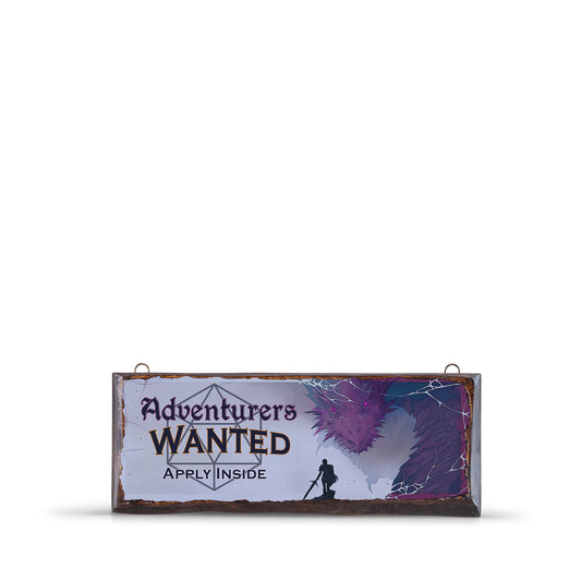 ADVENTURERS WANTED WOODEN SIGN - WS034