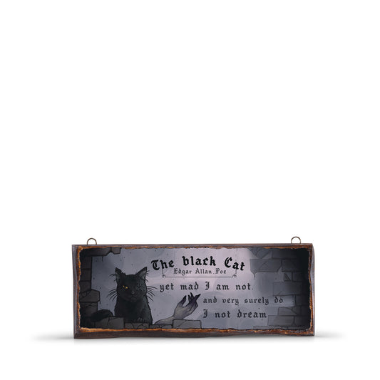 THE BLACK CAT EDGAR ALLAN POE WOODEN SIGN - WS016